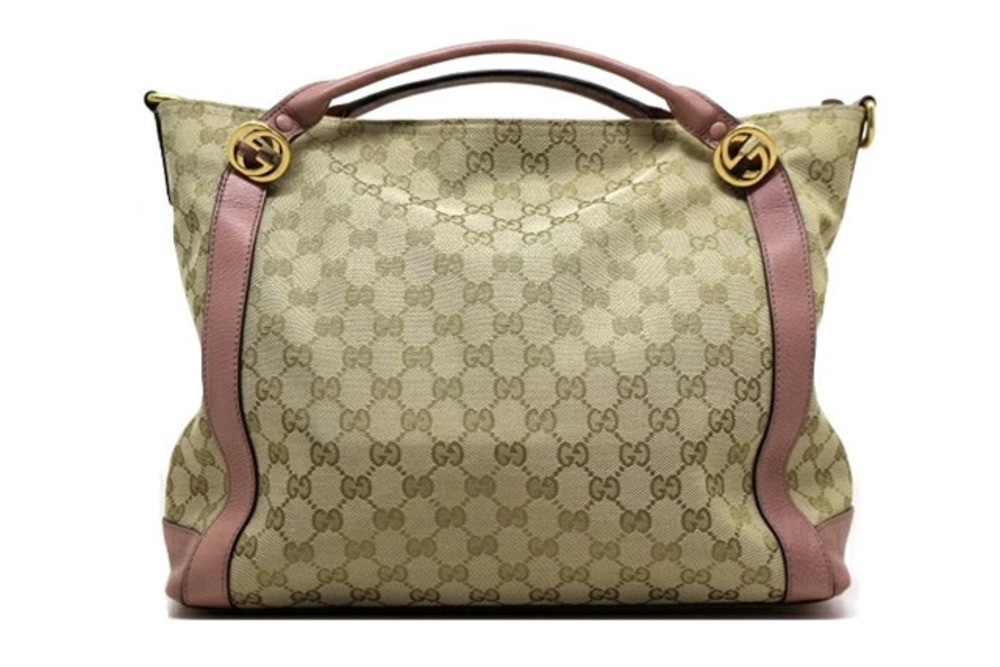 Gucci bag shoulder Miss GG Beige Cream pink canvas calfskin